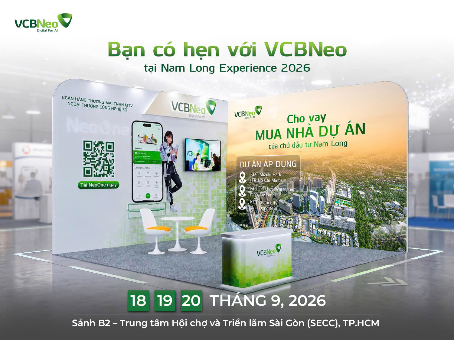 Mở khóa tổ ấm – Rinh quà chuẩn gu cùng VCBNeo tại Nam Long Experience 2026!