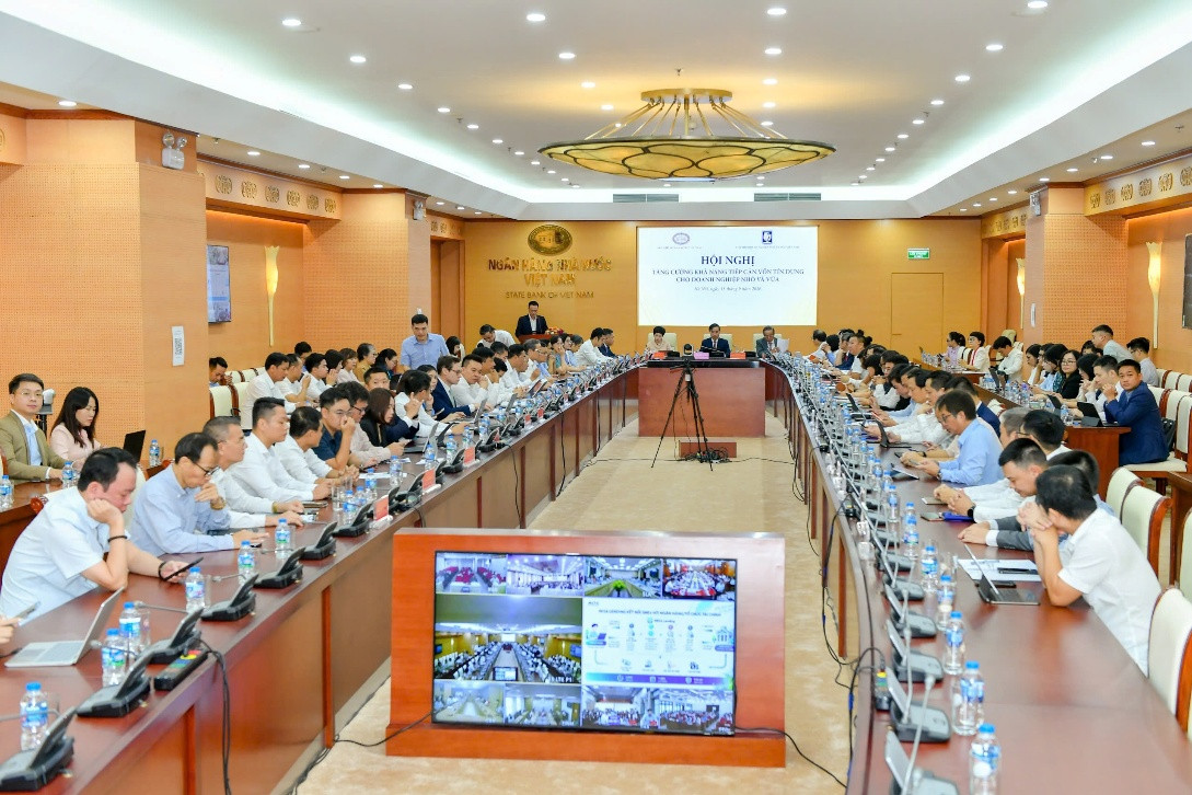 Toàn cảnh Hội nghị “Tăng cường khả năng tiếp cận vốn tín dụng cho DNNVV”