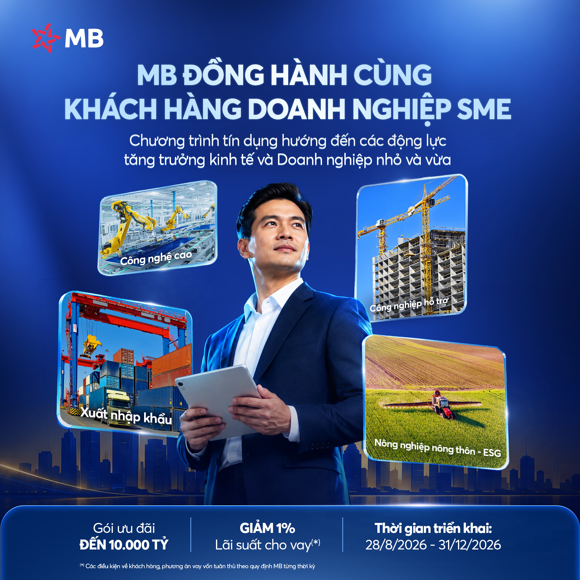 MB triển khai gói tín dụng ưu đãi 10.000 tỷ đồng đồng hướng đến các động lực tăng trưởng kinh tế và Doanh nghiệp SME