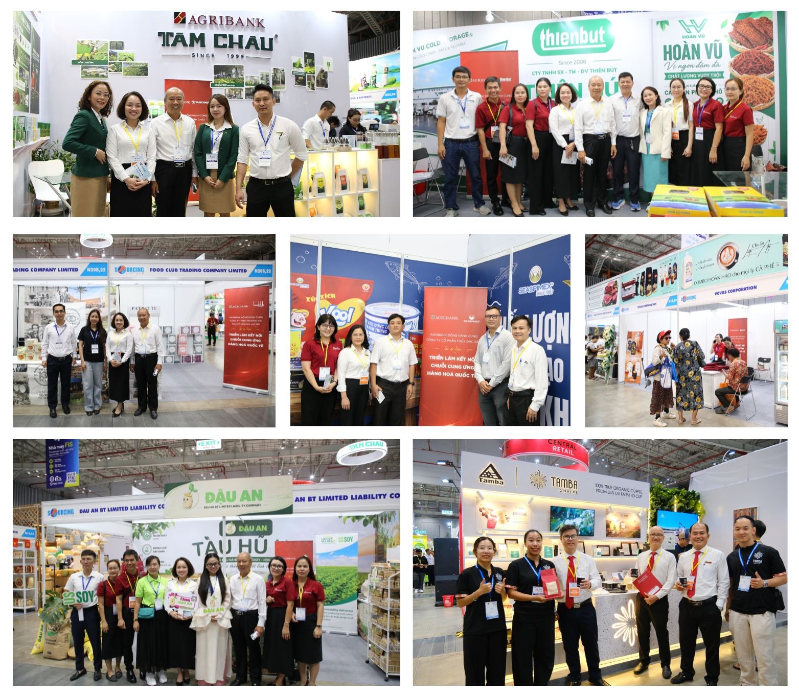 Các khách hàng của Agribank giới thiệu sản phẩm tại cụm gian hàng Agribank