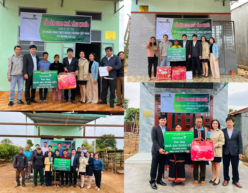 Vietcombank Gia Lai trao tang 5 can nha tinh nghia