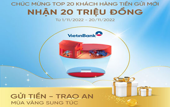 VietinBank chúc mừng 20 khách hàng trúng thưởng đợt 1 chương trình “Gửi tiền trao An - Mùa vàng sung túc”
