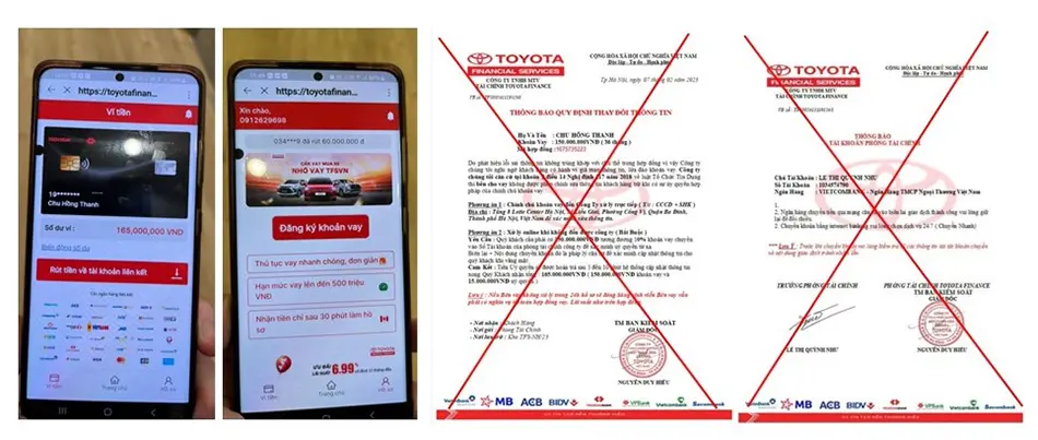 Văn bản Giao diện website giảo mạo TFSVN