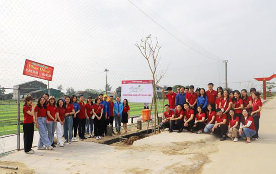 Doan thanh nien Agribank Ha Tinh phat dong trong cay xanh