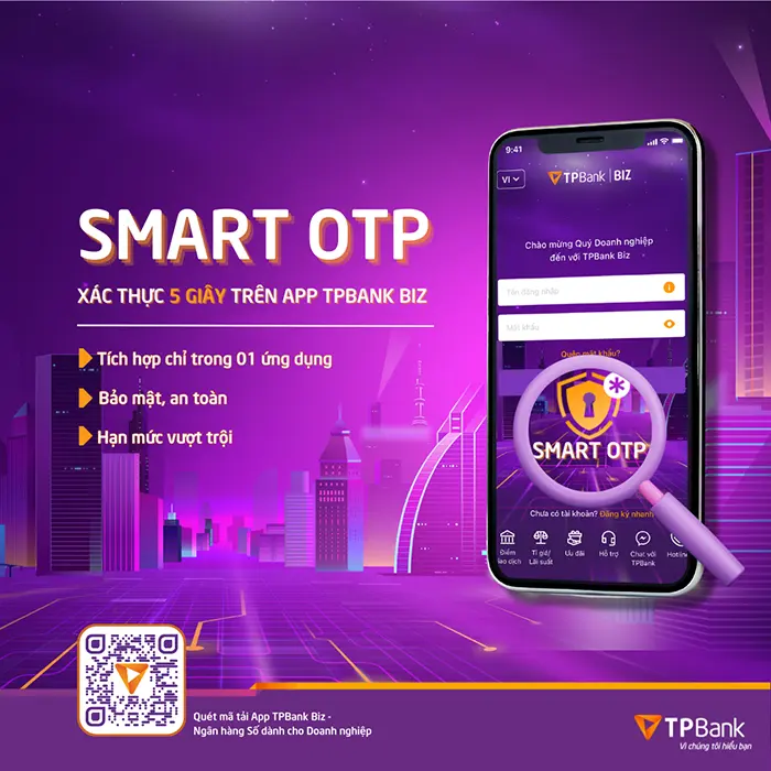 TPBank ra mat phuong thuc xac thuc Smart OTP danh cho khach hang doanh nghiep tren ung dung ngan hang so