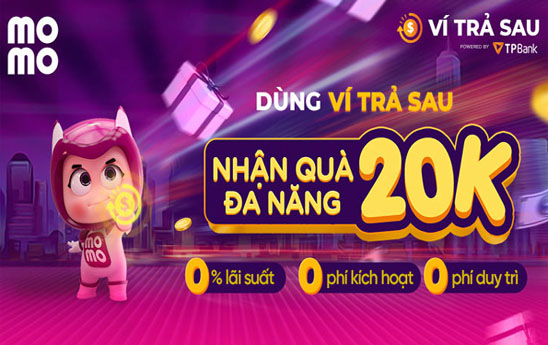 Dùng Ví Trả Sau, nhận quà thanh toán dịch vụ MoMo thả ga