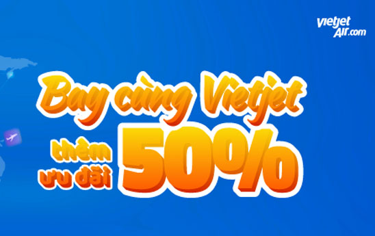 VNPT Pay “Bay cùng Vietjet, thêm ưu đãi 50%”