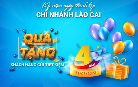 BaoVietBank Lao Cai tang qua cho khach hang