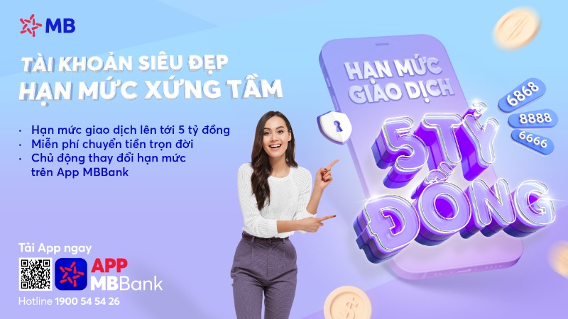 Chủ động thay đổi hạn mức giao dịch dễ dàng trên App MBBank