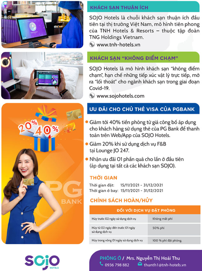 Chu the PGBank VISA nhan uu dai tai chuoi Khach san SOJO Hotels 2