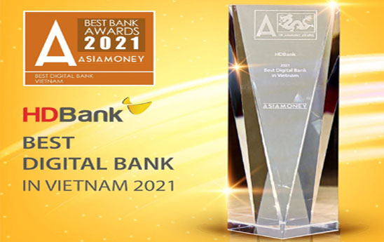 HDBank đạt giải thưởng Ngân hàng Số tốt nhất Việt Nam 2021