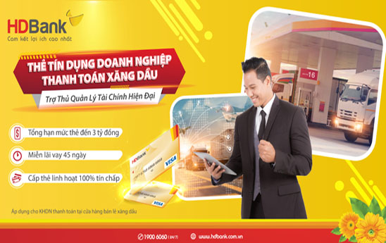HDBank mở thẻ tín dụng dành riêng cho khách hàng mua xăng dầu