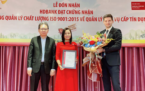 HDBank nhận chứng nhận ISO 9001: 2015 về Quản lý dịch vụ cấp tín dụng