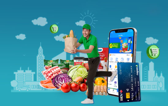 Khách hàng BIDV khi mua sắm online tại Bách Hóa Xanh nhận ưu đãi