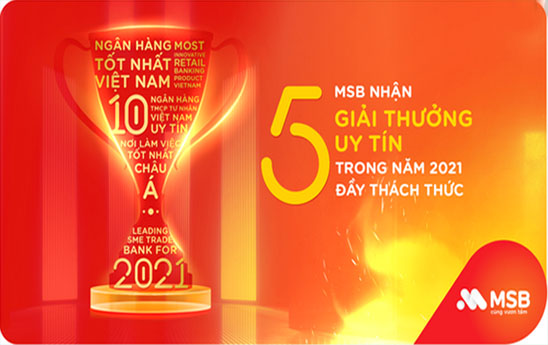MSB liên tiếp được các tổ chức uy tín đánh giá cao