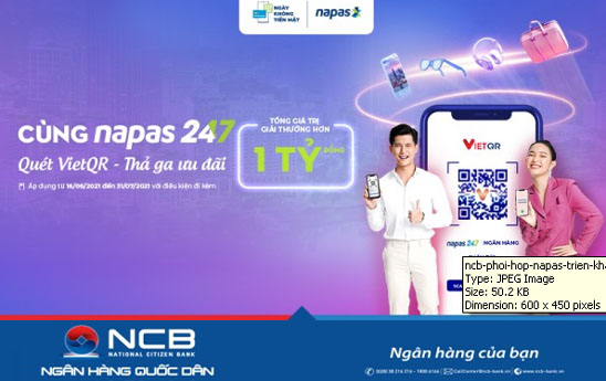 NCB phối hợp với NAPAS triển khai chương trình ưu đãi “Quét VietQR - thả ga ưu đãi”