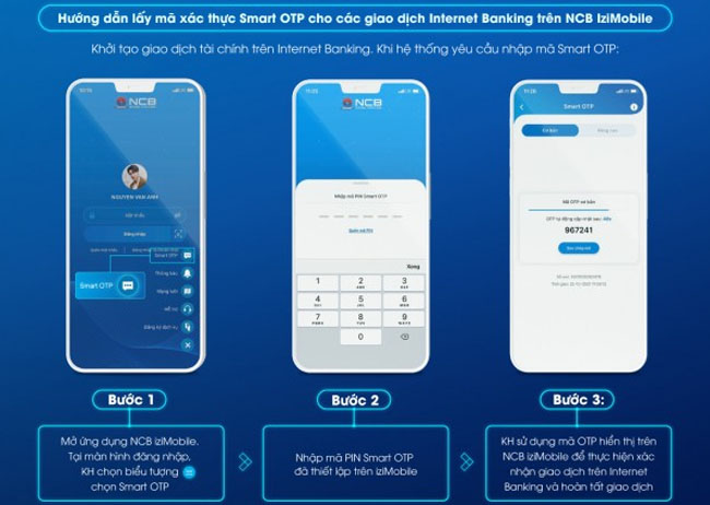 NCB tich hop lay ma xac thuc Smart OTP 2