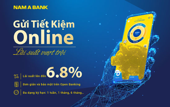 NamABank điều chỉnh lãi suất tiết kiệm online lên đế 6,8%
