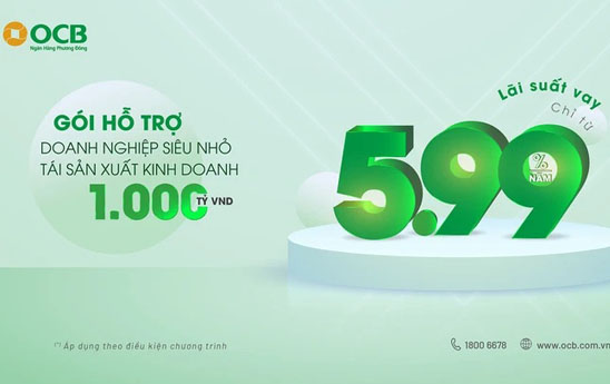 OCB tung gói tín dụng 1.000 tỷ đồng danh cho doanh nghiệp siêu nhỏ