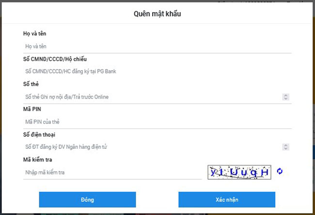PG Bank ra mat tinh nang cap lai mat khau 3