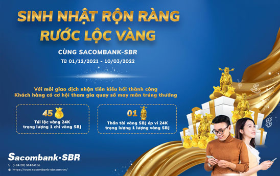 Sacombank tri ân khách hàng sử dụng dịch vụ kiều hối