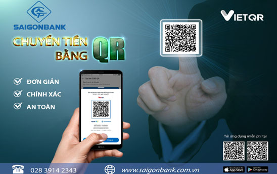 SaiGonBank ra mắt chức năng chuyển tiền nhanh 247 bằng mã QR