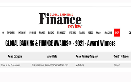 VietinBank - Ngân hàng cung ứng sản phẩm phái sinh tốt nhất Việt Nam năm 2021