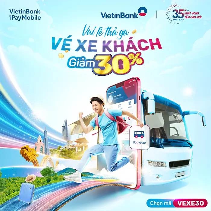 vietinbank ipay mobile giam gia toi 30 cho khach hang dat ve xe khach