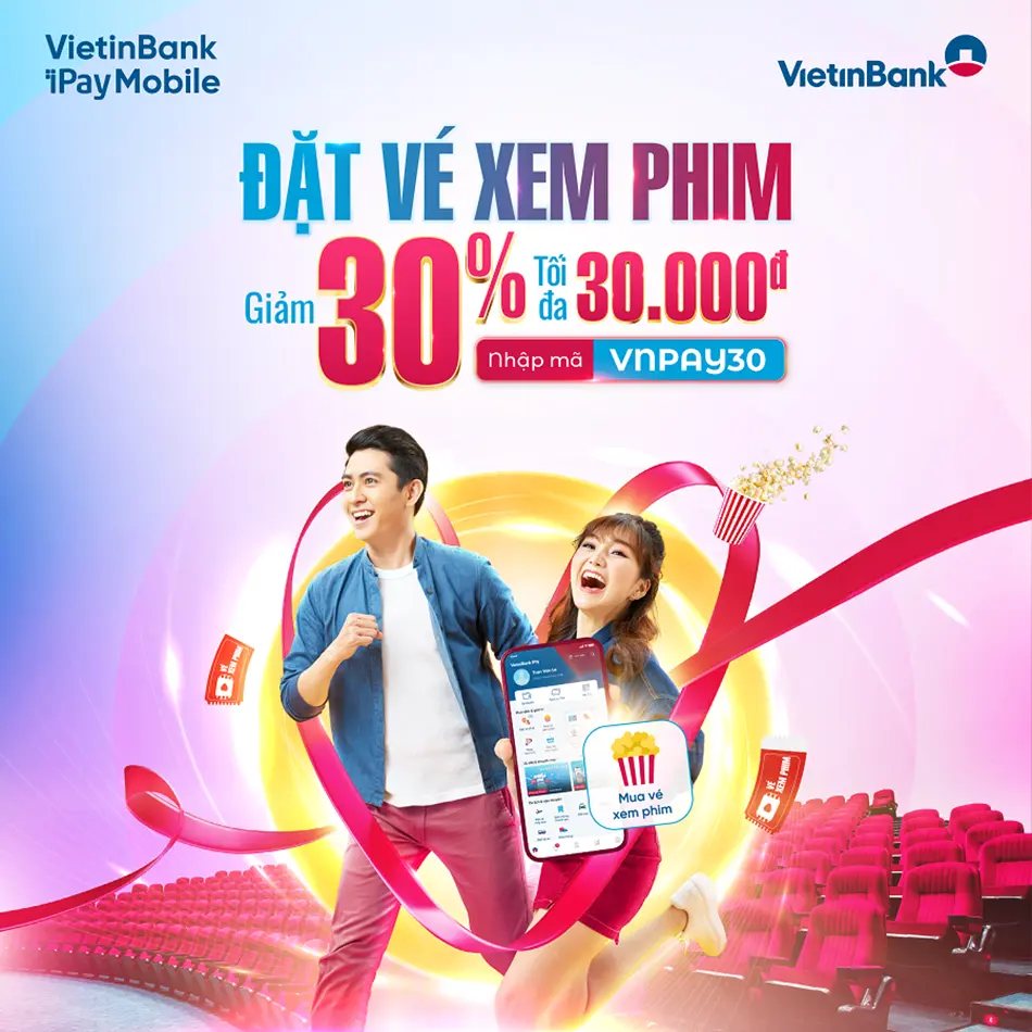 vietinbank ipay mobile tang 2 luot giam 30 khi dat ve xem phim1