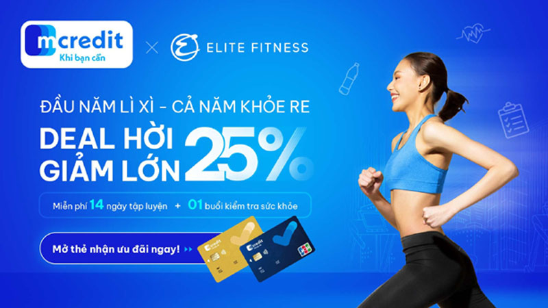 Chu the tin dung Mcredit duoc giam khi mua goi tap luyen tai Elite Fitness 2