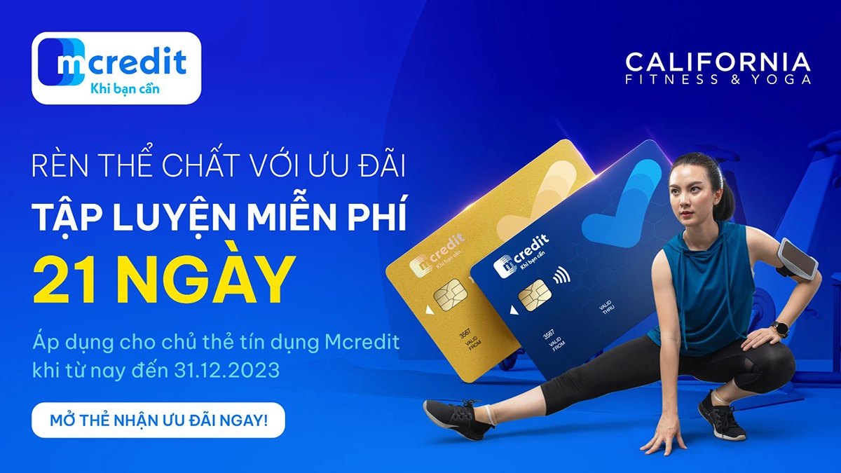 chu the tin dung mcredit jcb nhan uu dai tap luyen mien phi 21 ngay tai california fitness yoga