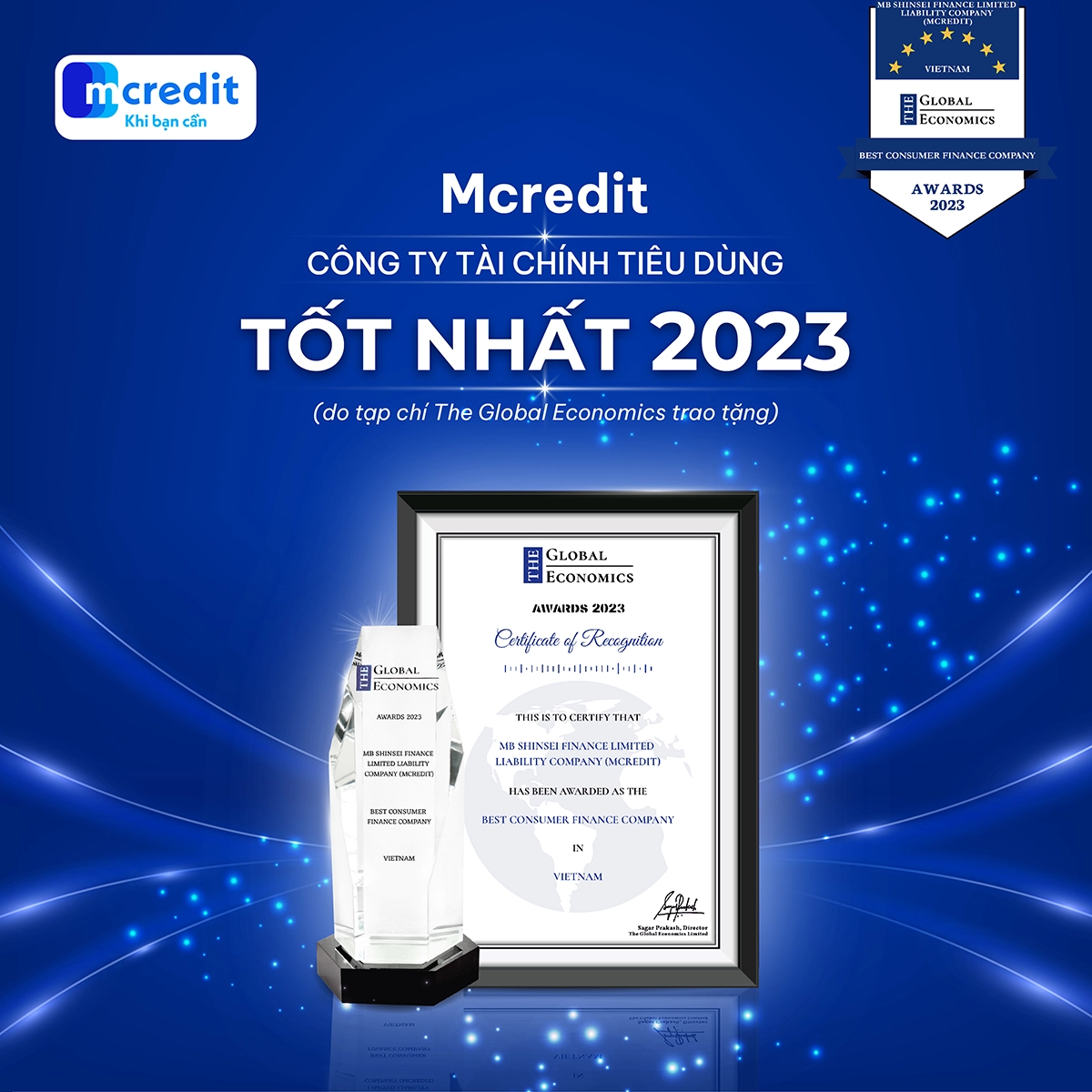 mcredit 2 nam lien tiep nhan giai thuong cong ty tai chinh tieu dung tot nhat viet nam1