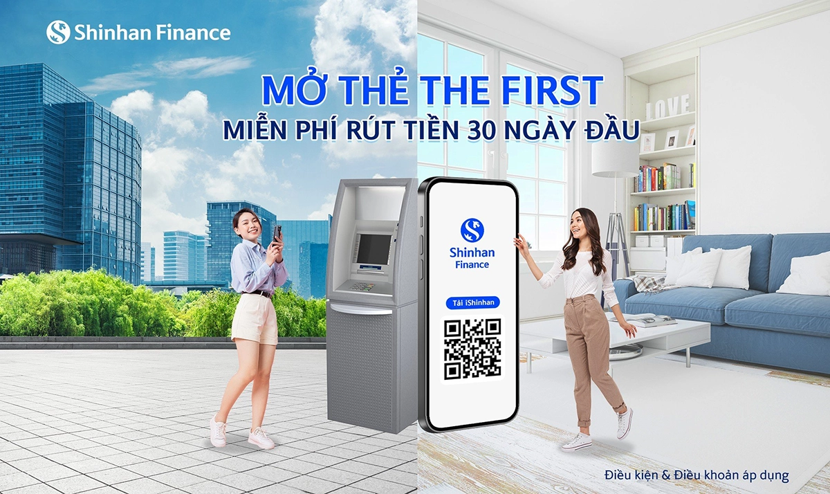 Ảnh miễn phí rút tiền mặt trong nước trong tháng đầu mở mới thẻ THE FIRST