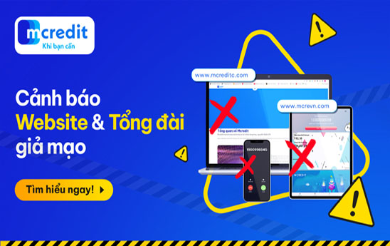 Canh bao website va tong dai mao danh Mcredit 1