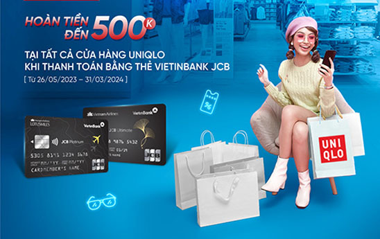 Chu the VietinBank JCB duoc hoan den 500000 VND