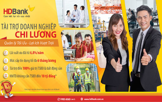 HDBank triển khai gói tài trợ 1.000 tỷ đồng chi lương cho doanh nghiệp