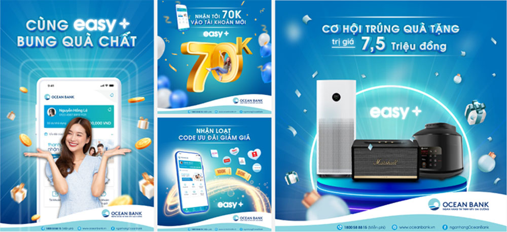 Khach hang nhan loat uu dai gia tri Easy OceanBank Mobile 2