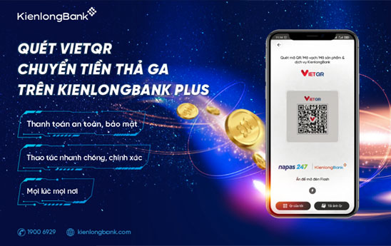 KienlongBank tối đa hóa tính năng nhận, chuyển tiền bằng VietQR code