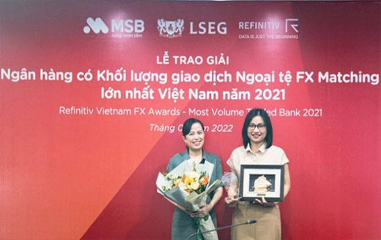 MSB nhận giải thưởng Ngân hàng có khối lượng giao dịch ngoại tệ lớn nhất Việt Nam lần thứ 2 liên tiếp
