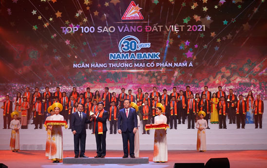 Nam A Bank được vinh danh giải thưởng Sao Vàng đất Việt 2021