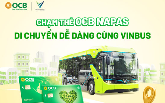OCB trien khai dich vu thanh toan tai xe buyt dien VINBUS