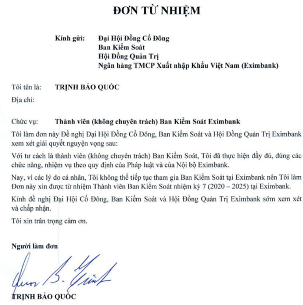 Ong Trinh Bao Quoc thanh vien Ban kiem soat Eximbank 1