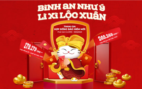 Sacombank li xi loc Xuan danh cho khach hang tham gia bao hiem