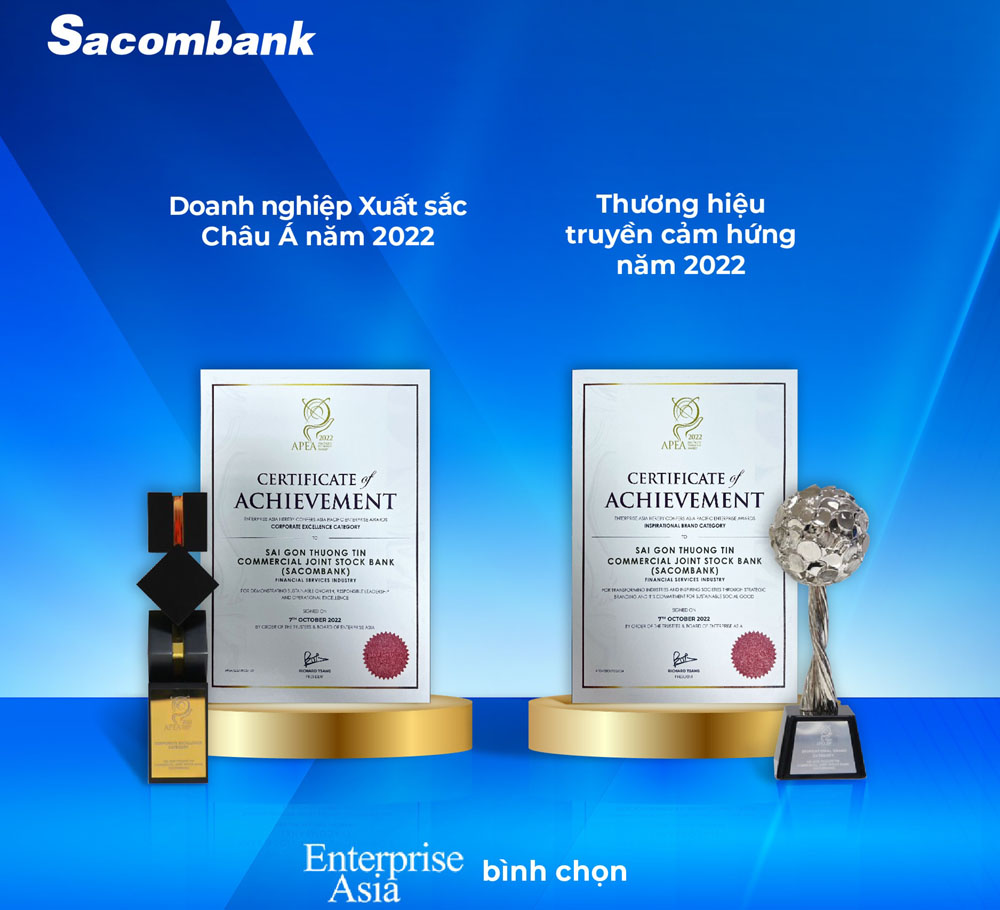 Sacombank lien tiep nhan cac giai thuong 2