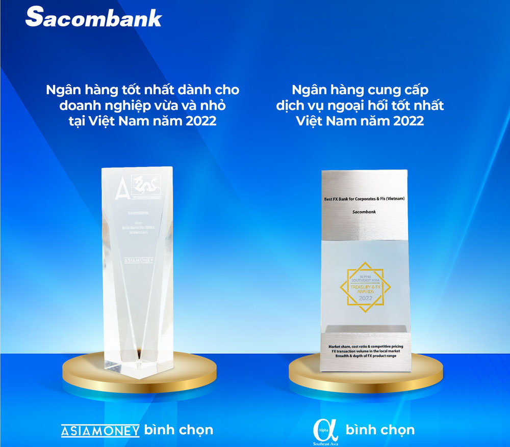 Sacombank lien tiep nhan cac giai thuong 3