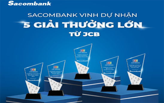 Sacombank nhận 5 giải thưởng từ thẻ JCB