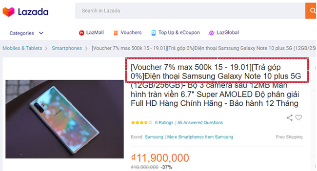 Tra gop 0 lai suat khi thanh toan tai Lazada 2