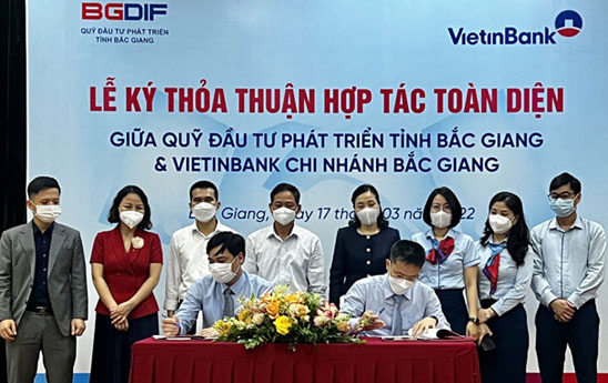 VietinBank Bắc Giang ký kết thỏa thuận hợp tác toàn diện với Quỹ Đầu tư Phát triển tỉnh Bắc Giang