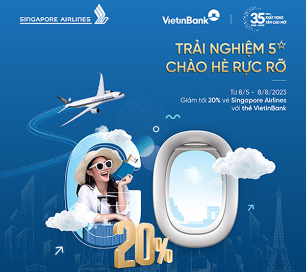 VietinBank giam gia khi mua ve cua Singapore Airlines 2