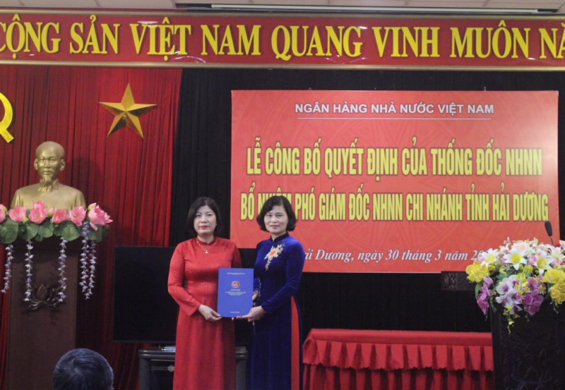 Bổ nhiệm Phó Giám đốc Ngân hàng nhà nước, Chi nhánh tỉnh Hải Dương